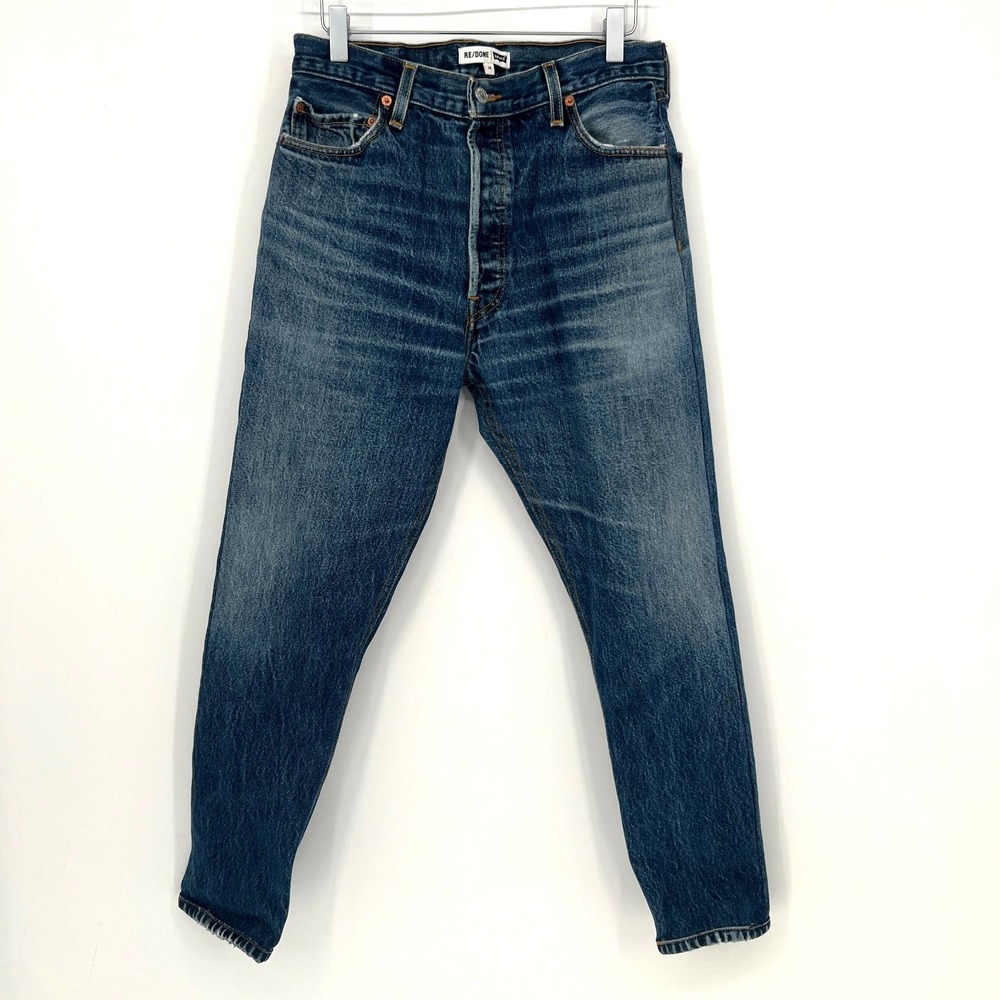 RE/DONE X Levis High Rise Ankle Crop Jeans Womens 28 Vtg Reconstructed Upcycled